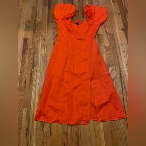 Orange Dress with side slit